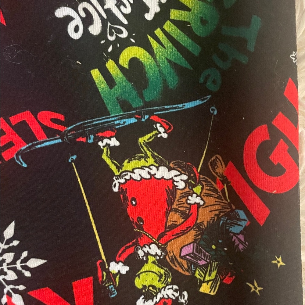 Justice Grinch Leggings with Red and Green Holiday Print